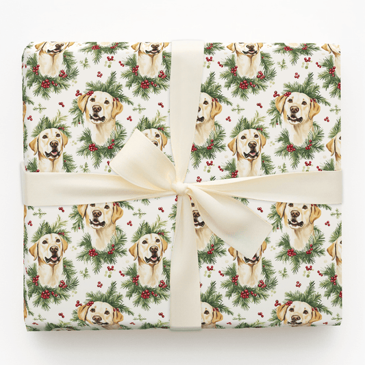 Holly Jolly Lab - Wrapping Paper - Aspen & Arlo