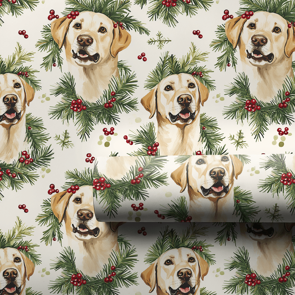 Holly Jolly Lab - Wrapping Paper - Aspen & Arlo