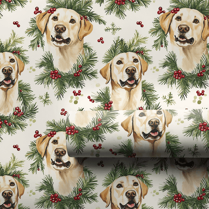Holly Jolly Lab - Wrapping Paper - Aspen & Arlo