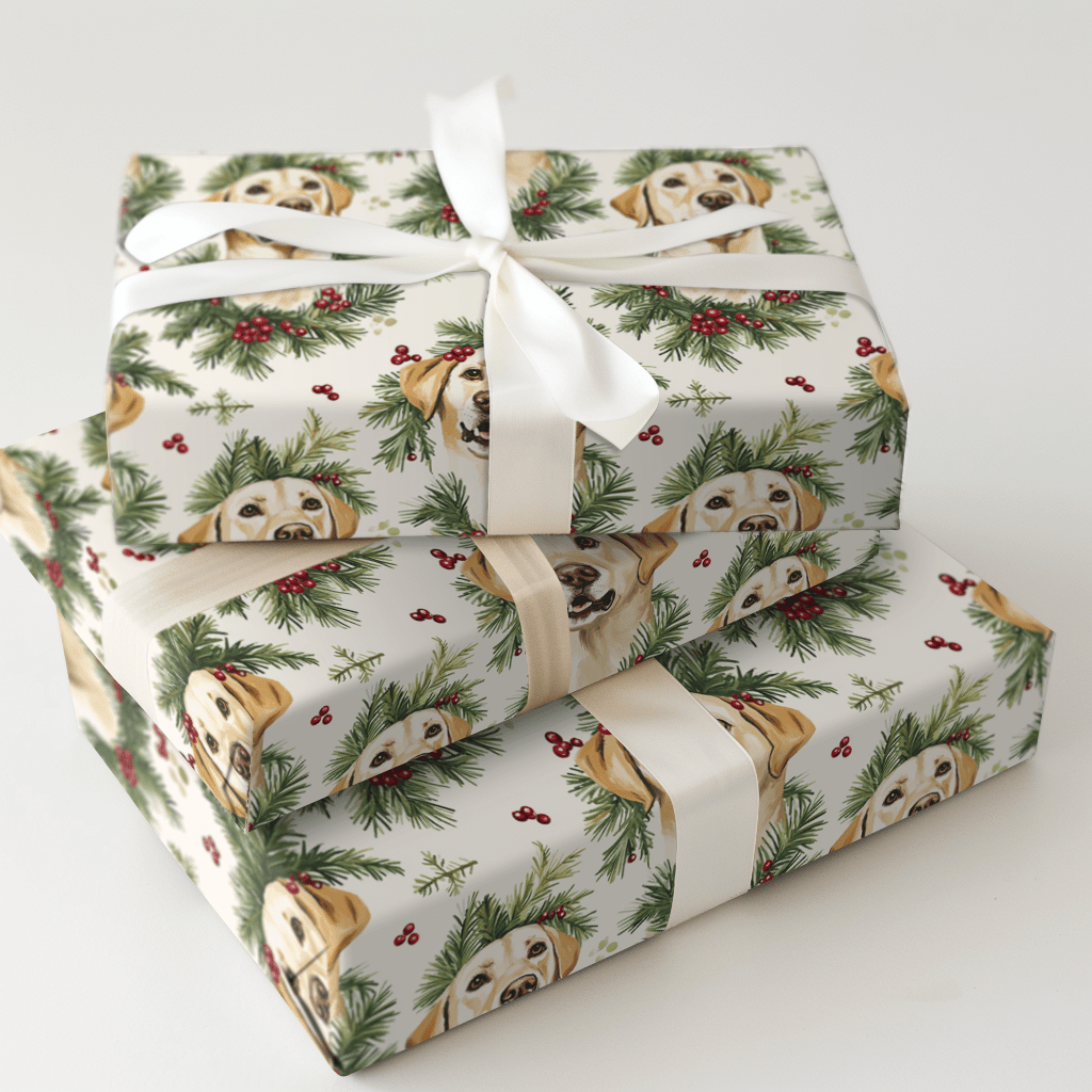 Holly Jolly Lab - Wrapping Paper - Aspen & Arlo