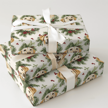 Holly Jolly Lab - Wrapping Paper - Aspen & Arlo