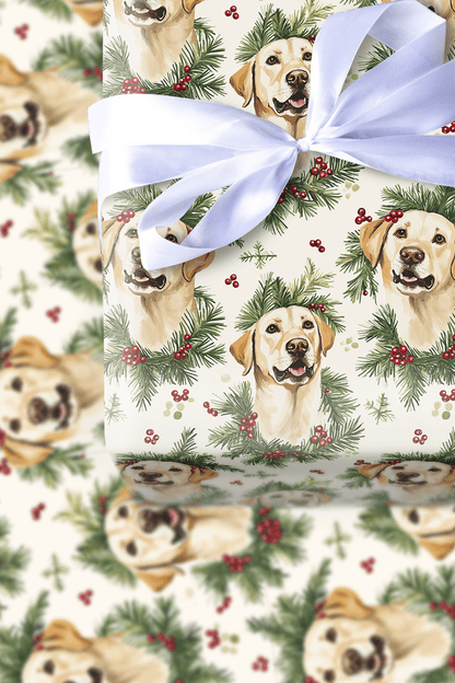 Holly Jolly Lab - Wrapping Paper - Aspen & Arlo