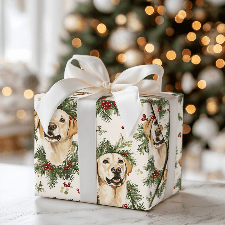 Holly Jolly Lab - Wrapping Paper - Aspen & Arlo