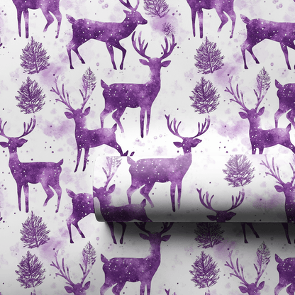 Purple Rain - Deer - Wrapping Paper - Aspen & Arlo