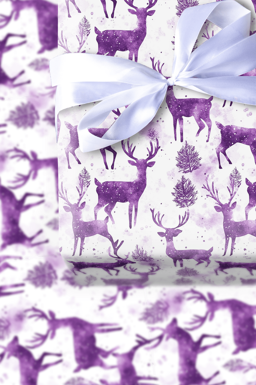 Purple Rain - Deer - Wrapping Paper - Aspen & Arlo