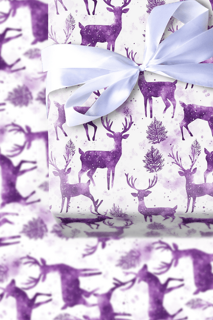 Purple Rain - Deer - Wrapping Paper - Aspen & Arlo