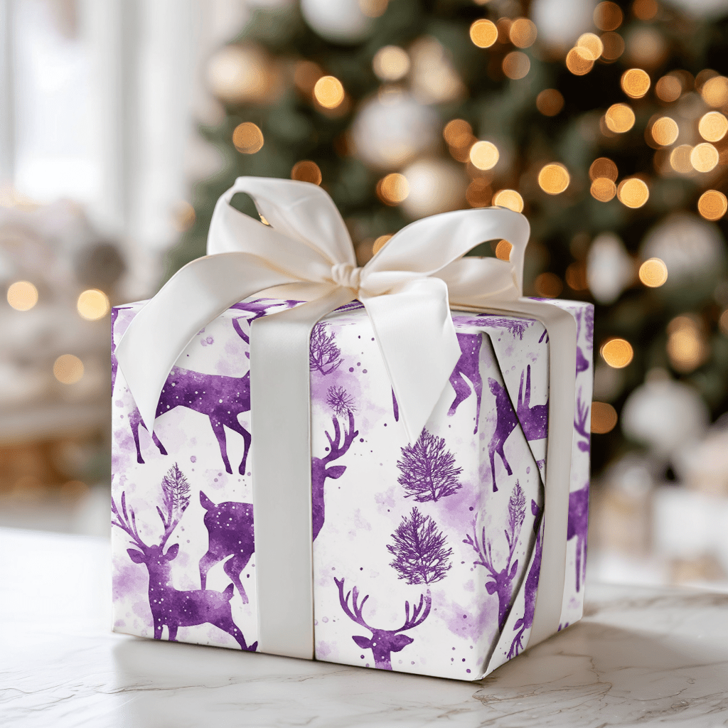 Purple Rain - Deer - Wrapping Paper - Aspen & Arlo