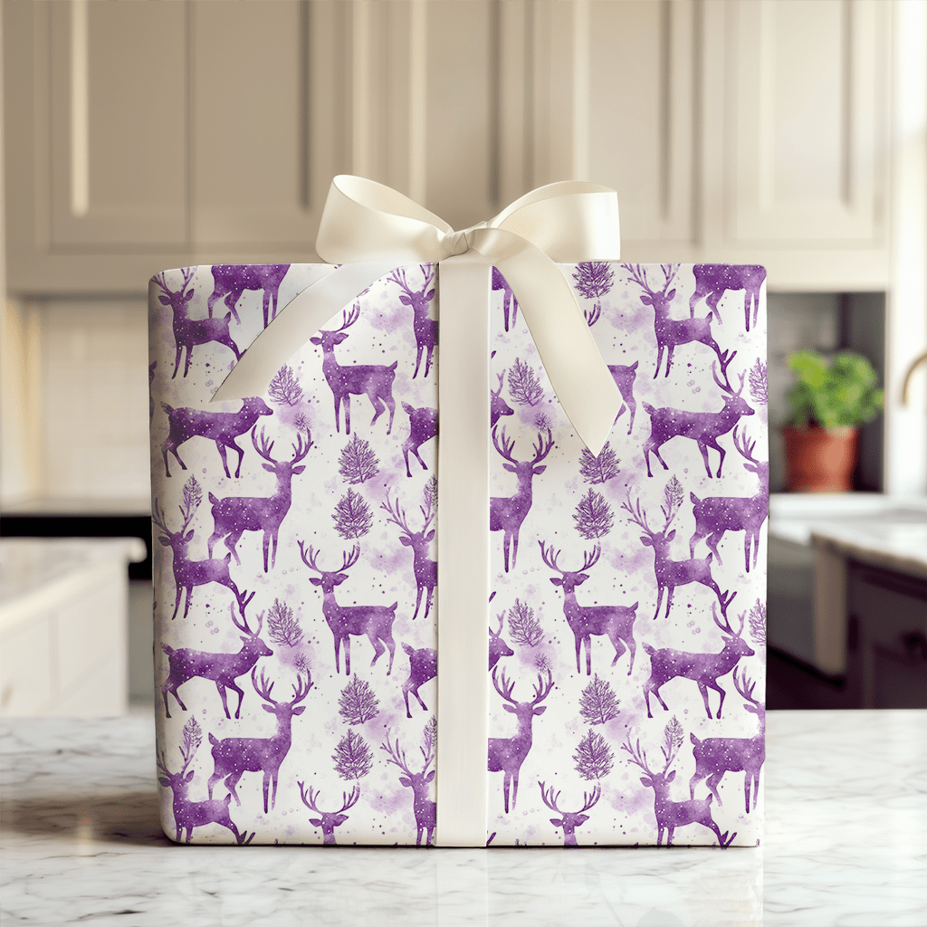 Purple Rain - Deer - Wrapping Paper - Aspen & Arlo