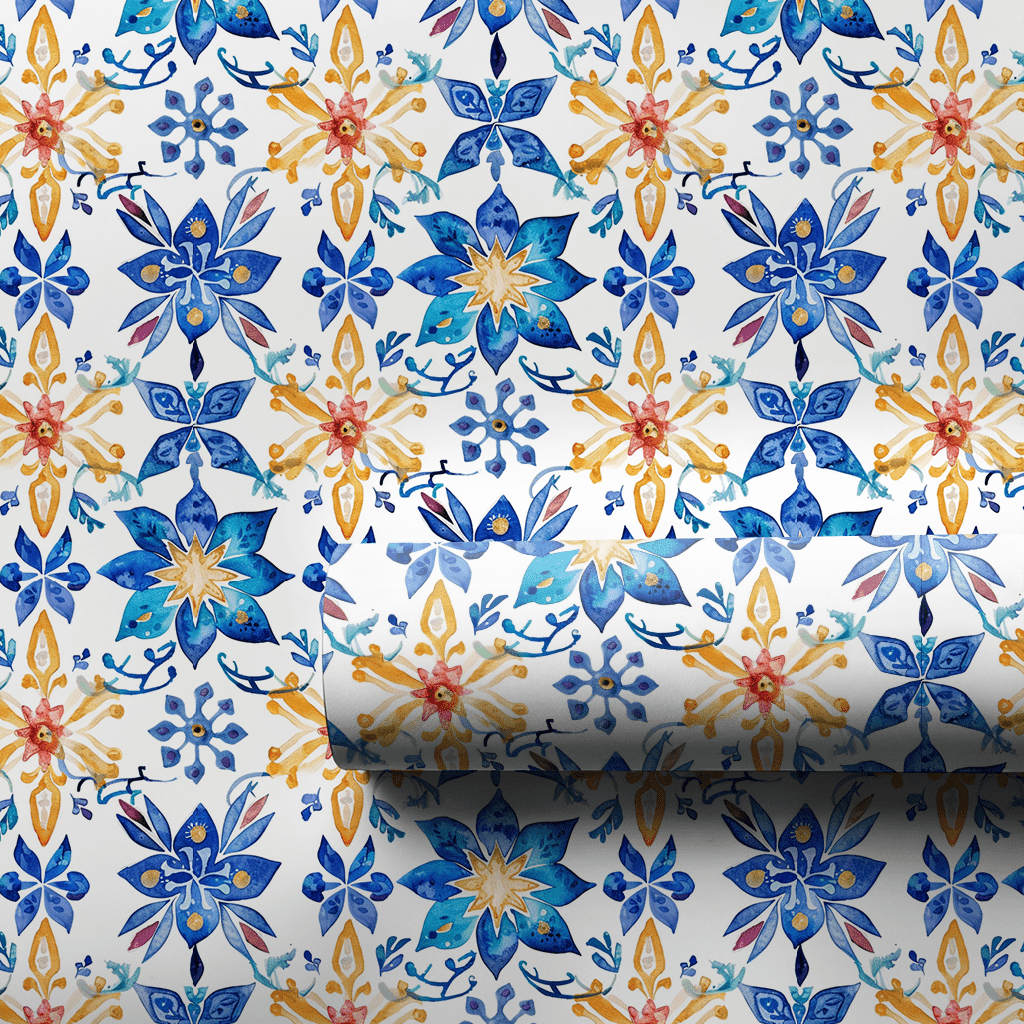 Dreidel Daisies - Wrapping Paper - Aspen & Arlo