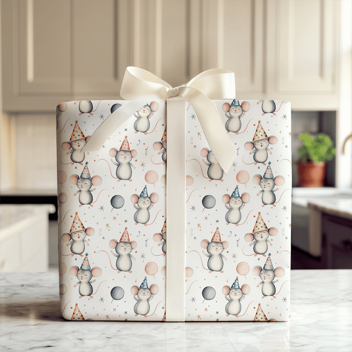 House Mouse Party - Wrapping Paper - Aspen & Arlo