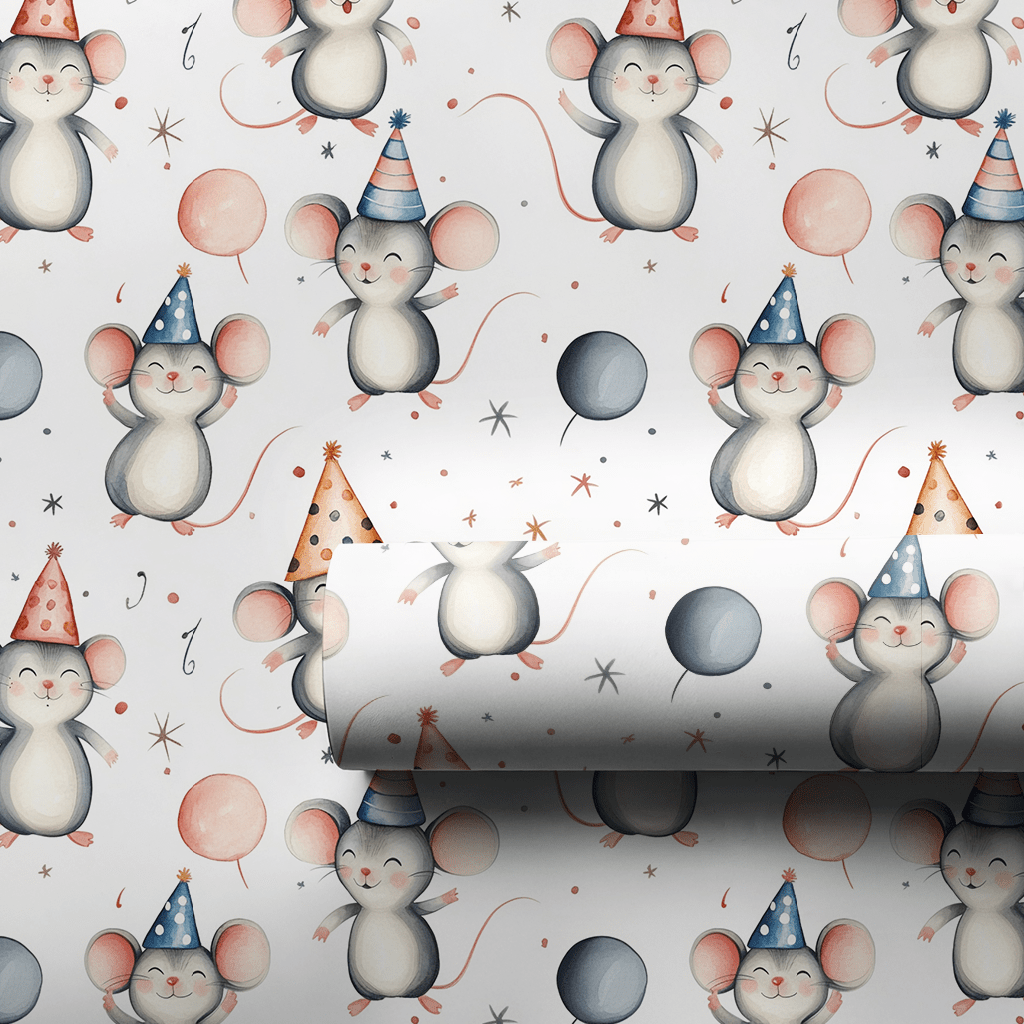 House Mouse Party - Wrapping Paper - Aspen & Arlo