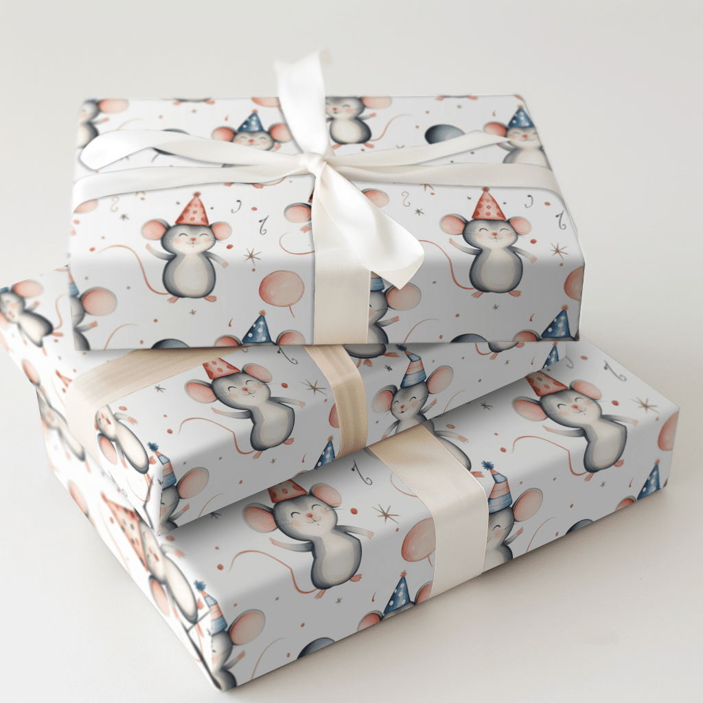 House Mouse Party - Wrapping Paper - Aspen & Arlo