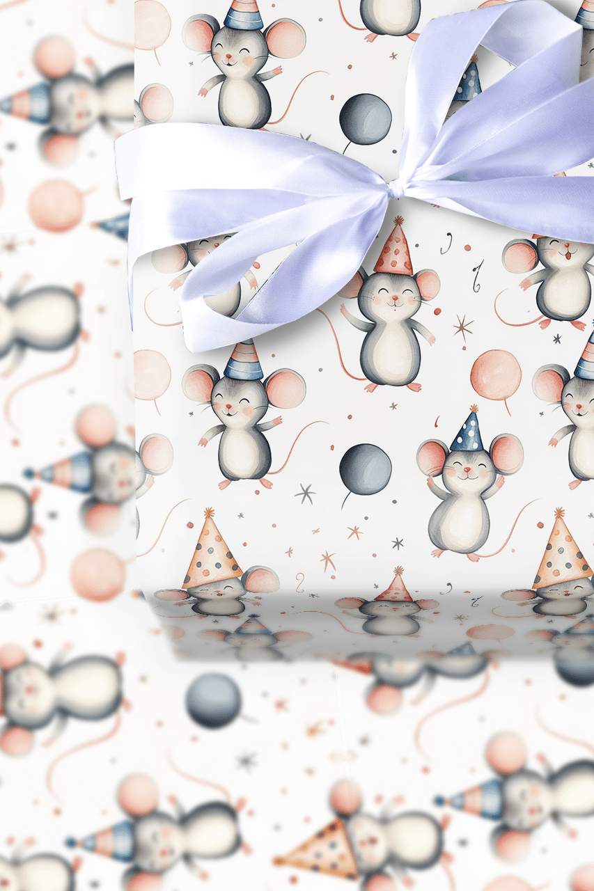 House Mouse Party - Wrapping Paper - Aspen & Arlo