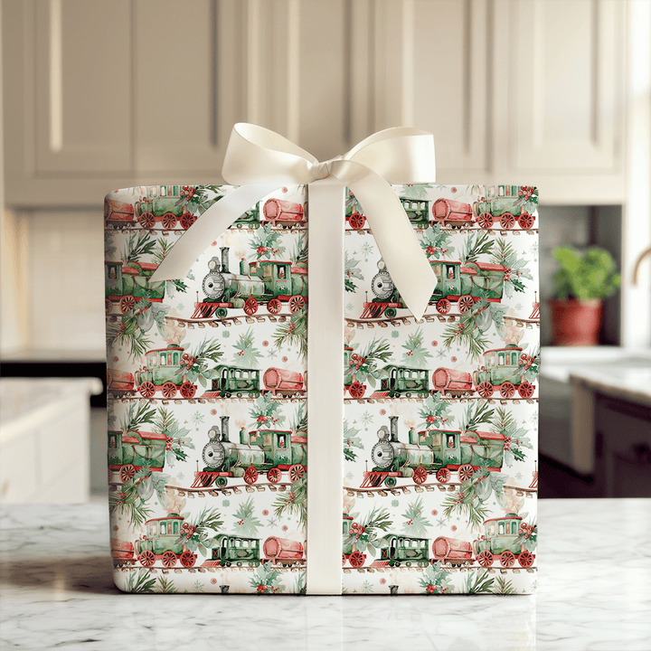 Get on the Christmas Train - Wrapping Paper - Aspen & Arlo