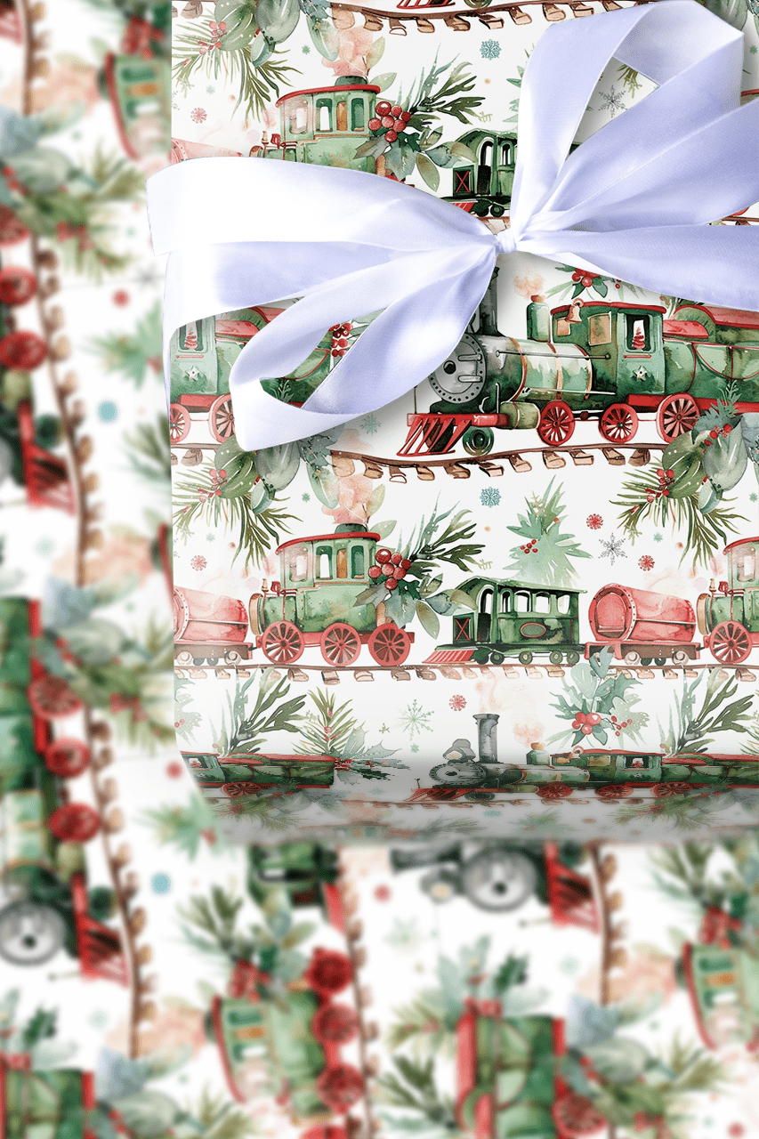 Get on the Christmas Train - Wrapping Paper - Aspen & Arlo