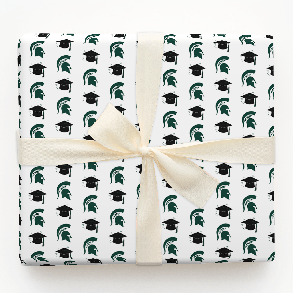 Hats off Spartan Grad - Wrapping Paper - Aspen & Arlo