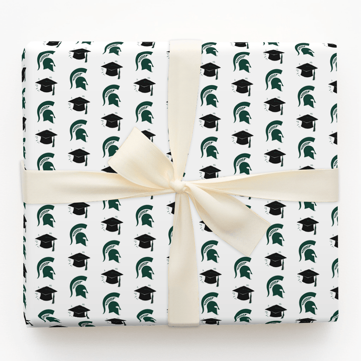 Hats off Spartan Grad - Wrapping Paper - Aspen & Arlo
