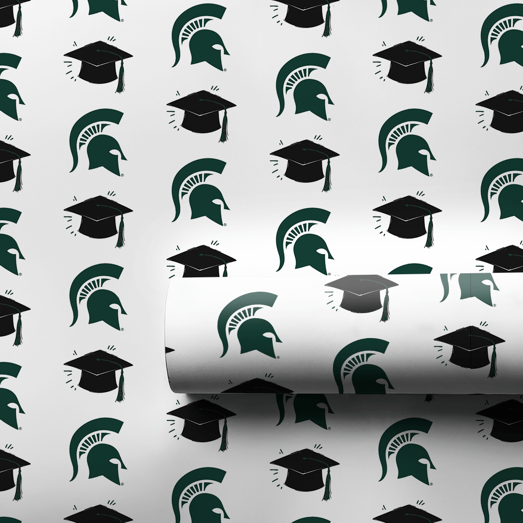 Hats off Spartan Grad - Wrapping Paper - Aspen & Arlo