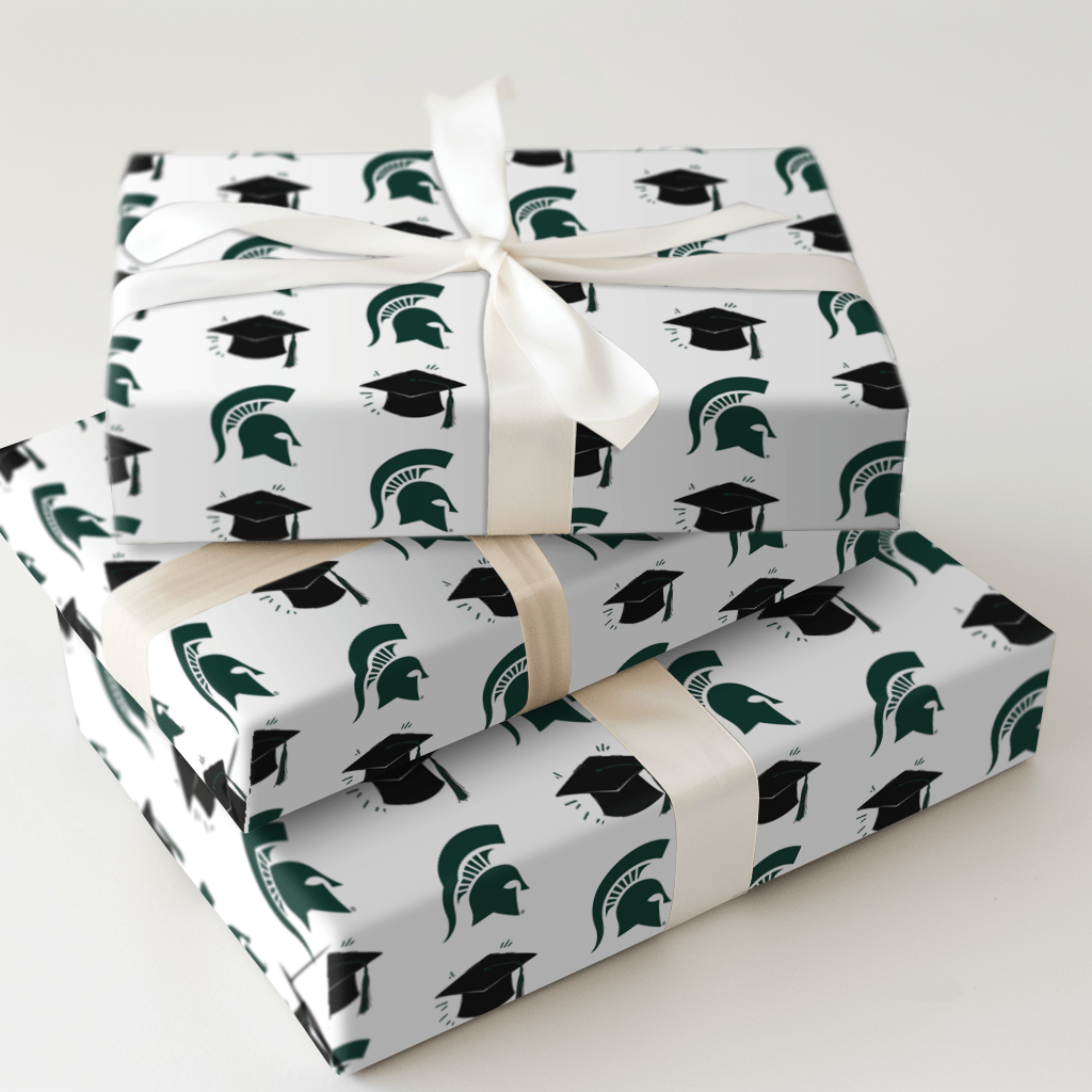 Hats off Spartan Grad - Wrapping Paper - Aspen & Arlo