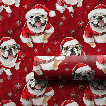 St. Nick Bulldog - Wrapping Paper - Aspen & Arlo