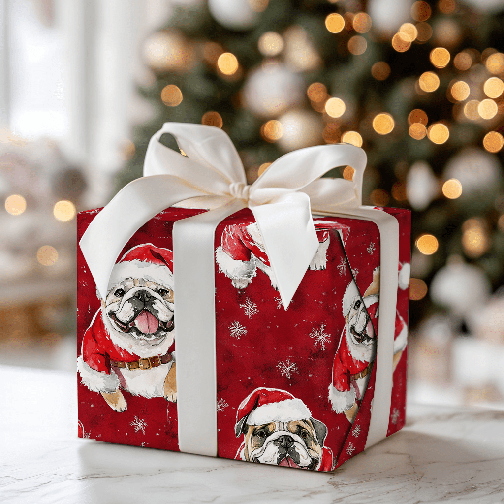 St. Nick Bulldog - Wrapping Paper - Aspen & Arlo