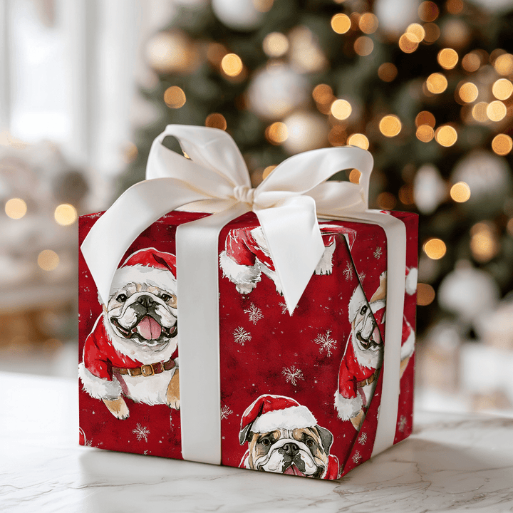 St. Nick Bulldog - Wrapping Paper - Aspen & Arlo