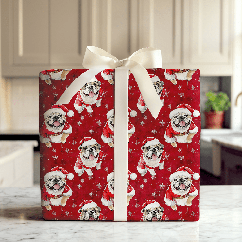 St. Nick Bulldog - Wrapping Paper - Aspen & Arlo