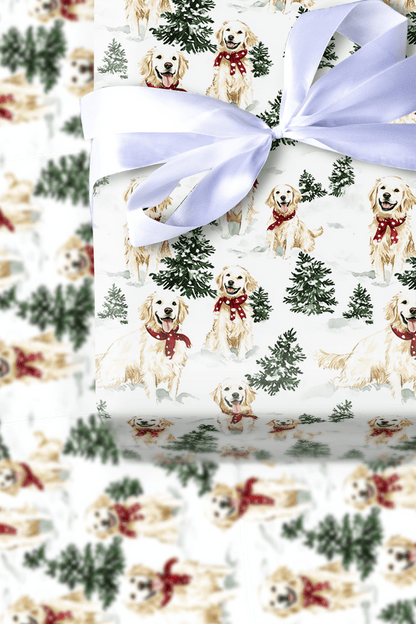Snow Day for White Goldens - Wrapping Paper - Aspen & Arlo