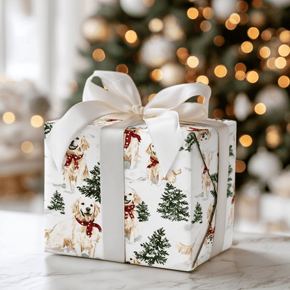 Snow Day for White Goldens - Wrapping Paper - Aspen & Arlo