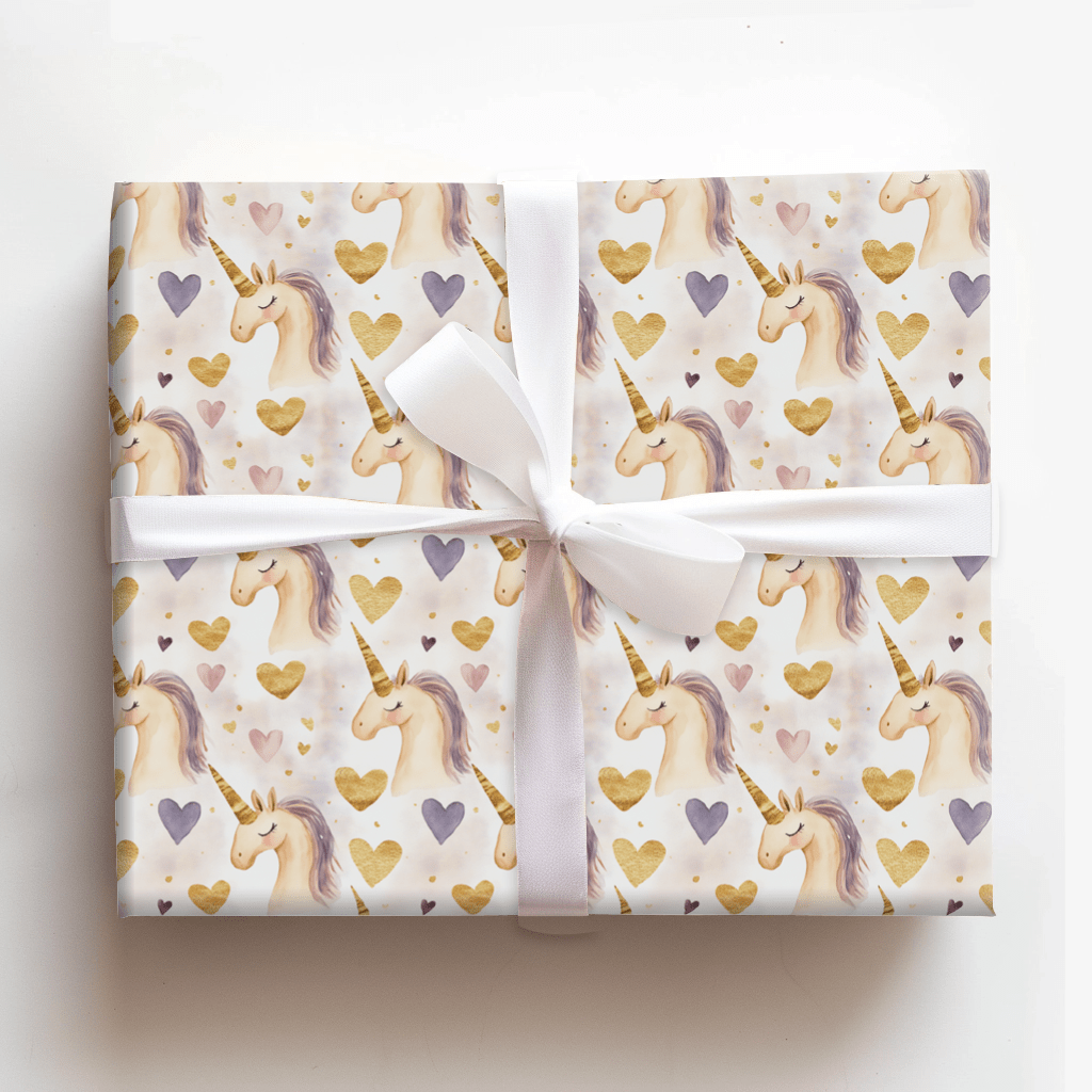 Hearts of Unicorn - Wrapping Paper - Aspen & Arlo