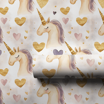 Hearts of Unicorn - Wrapping Paper - Aspen & Arlo