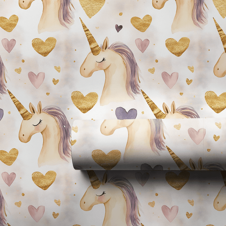 Hearts of Unicorn - Wrapping Paper - Aspen & Arlo