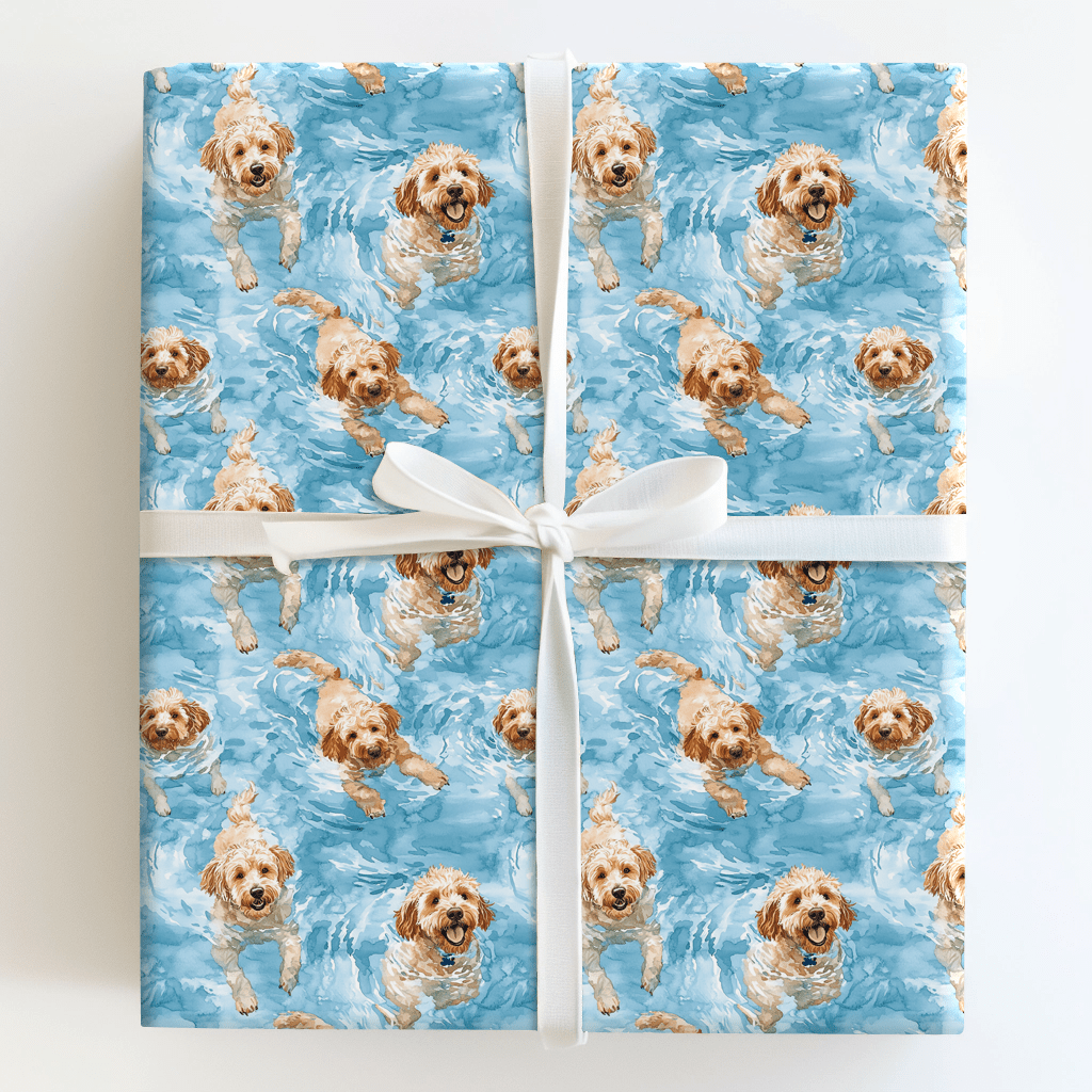 Swimming with the Goldens - Wrapping Paper - Aspen & Arlo