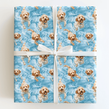 Swimming with the Goldens - Wrapping Paper - Aspen & Arlo
