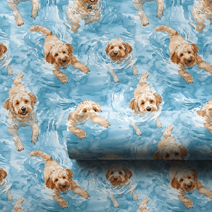 Swimming with the Goldens - Wrapping Paper - Aspen & Arlo