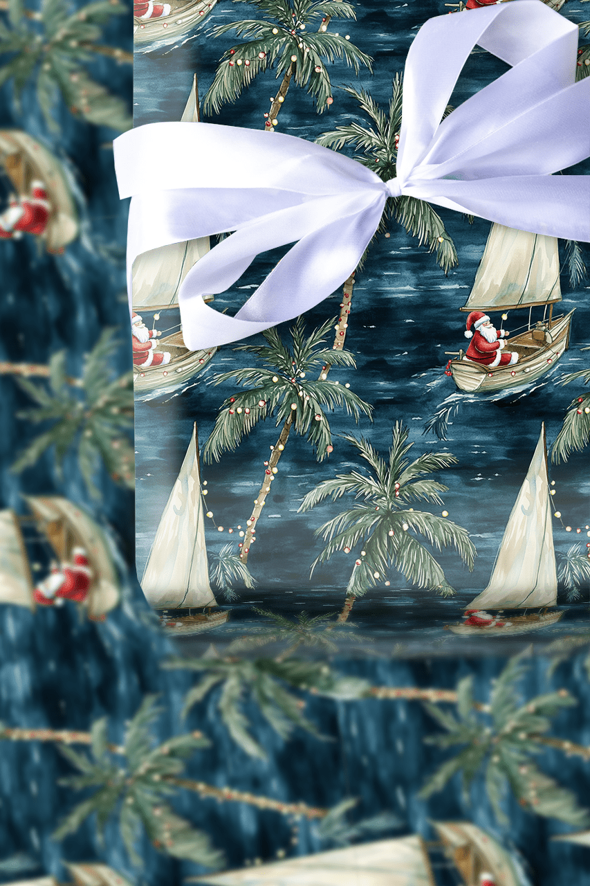 Sailaway Santa - Wrapping Paper - Aspen & Arlo