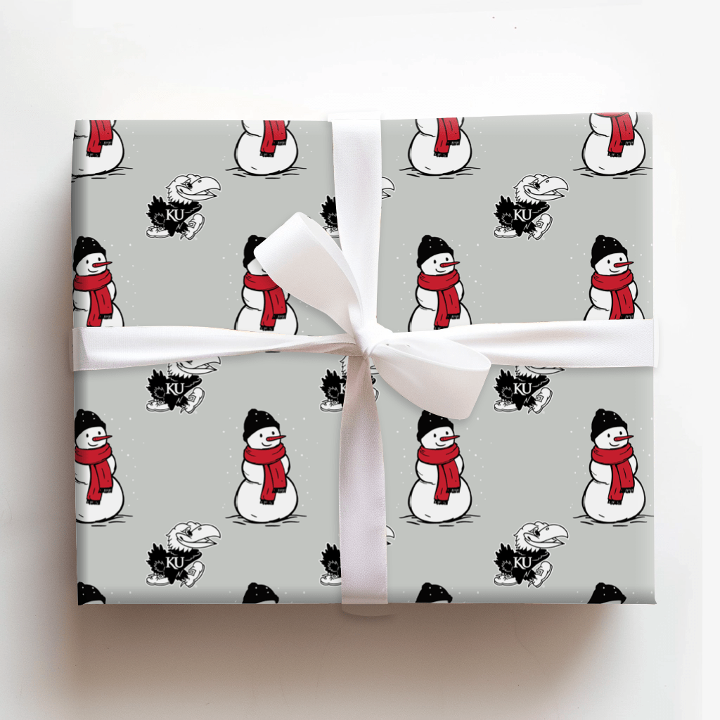 Jayhawk Snowman - Wrapping Paper - Aspen & Arlo