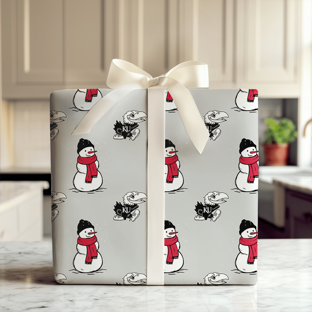 Jayhawk Snowman - Wrapping Paper - Aspen & Arlo