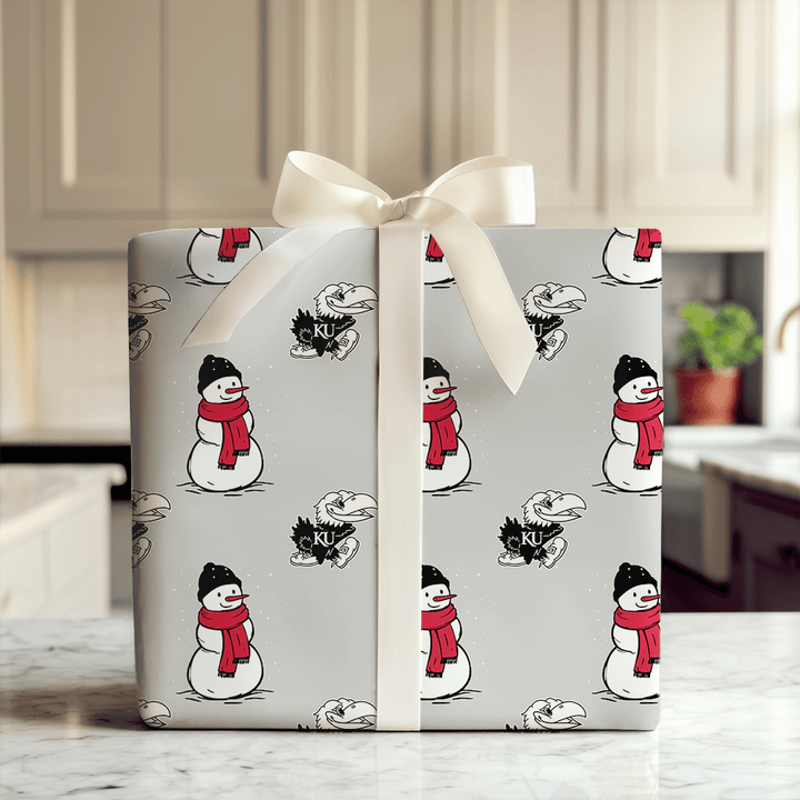 Jayhawk Snowman - Wrapping Paper - Aspen & Arlo
