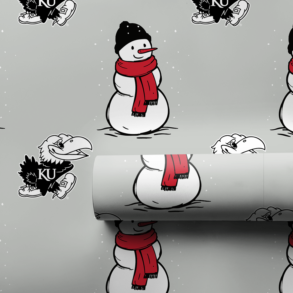 Jayhawk Snowman - Wrapping Paper - Aspen & Arlo