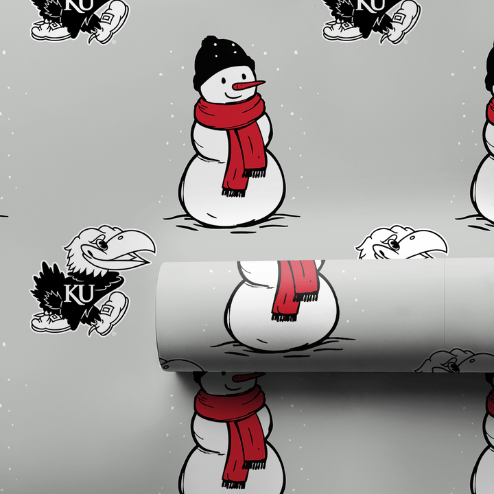 Jayhawk Snowman - Wrapping Paper - Aspen & Arlo