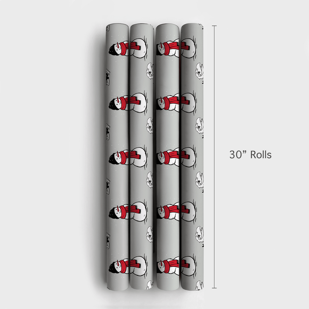 Jayhawk Snowman - Wrapping Paper - Aspen & Arlo