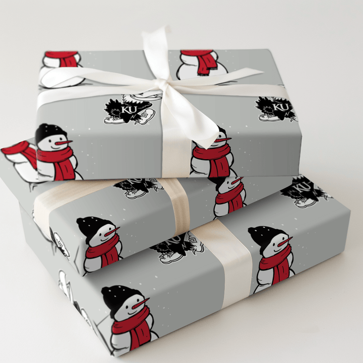 Jayhawk Snowman - Wrapping Paper - Aspen & Arlo