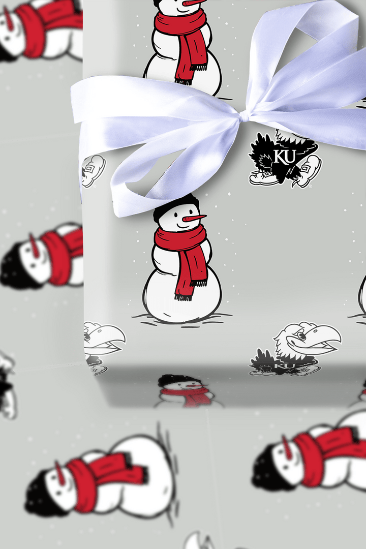 Jayhawk Snowman - Wrapping Paper - Aspen & Arlo