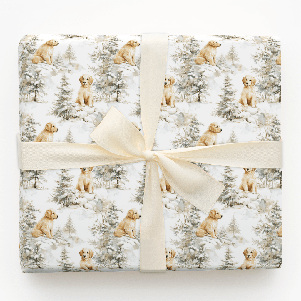 Golden Pines - Wrapping Paper - Aspen & Arlo
