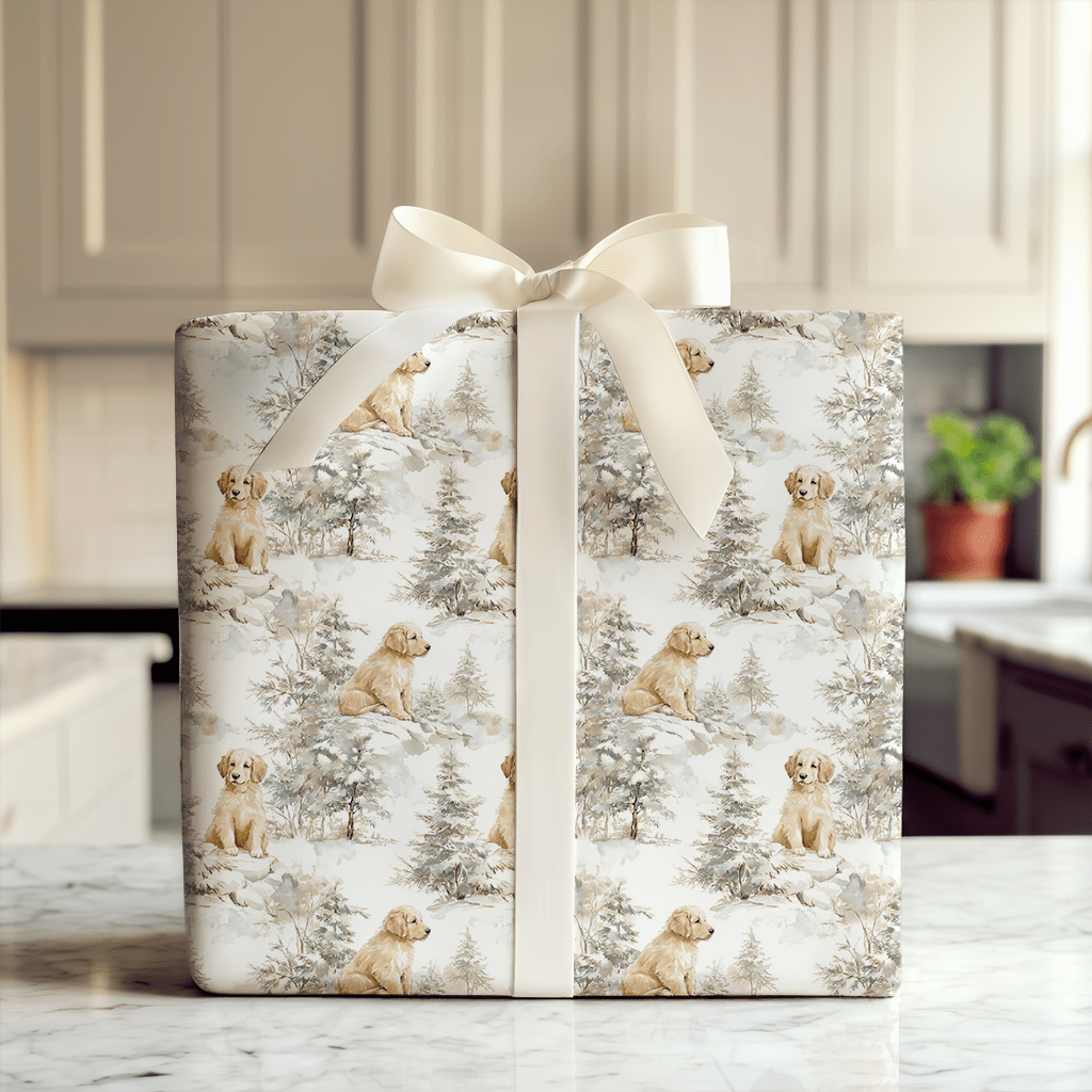 Golden Pines - Wrapping Paper - Aspen & Arlo