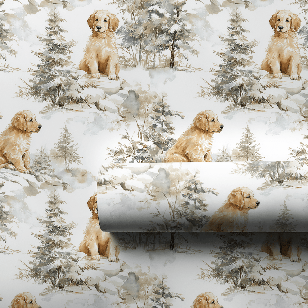 Golden Pines - Wrapping Paper - Aspen & Arlo