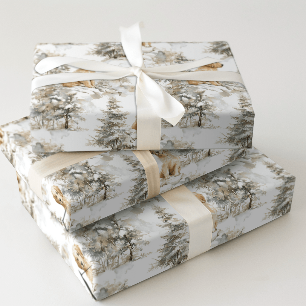 Golden Pines - Wrapping Paper - Aspen & Arlo
