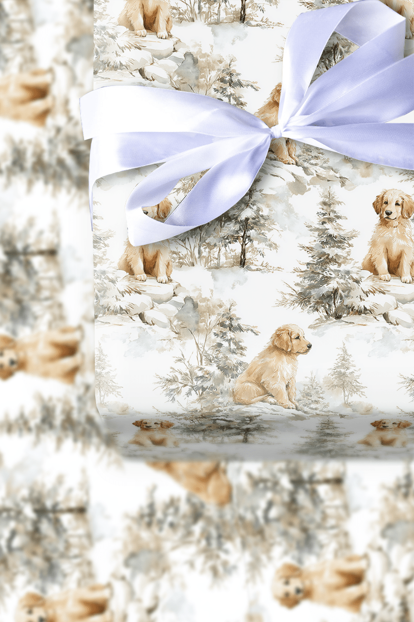 Golden Pines - Wrapping Paper - Aspen & Arlo