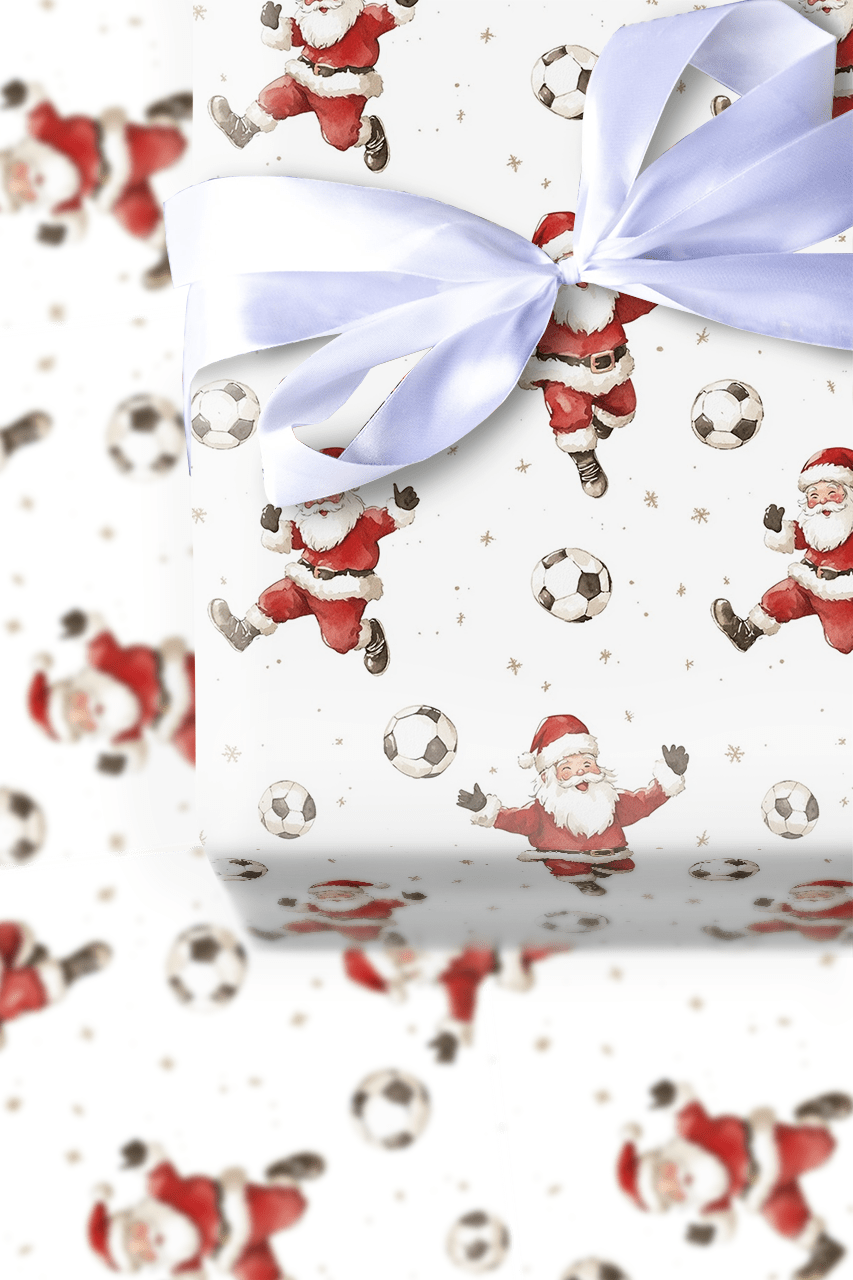 Santa's Free Kick - Wrapping Paper - Aspen & Arlo